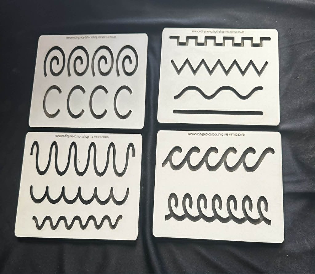 Pre-Writing set of 4 activity boards - Great for strengthening hand muscles for writing skill
