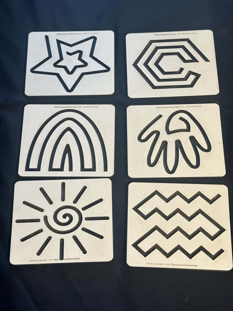 Pre-Writing set of 6 boards - Great for strengthening hand muscles for writing skill