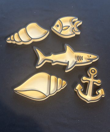3D Printed Under The Sea Trays - Mini 3D printed under the sea trays great for rice, chick peas or coloured sand trays - Image 1