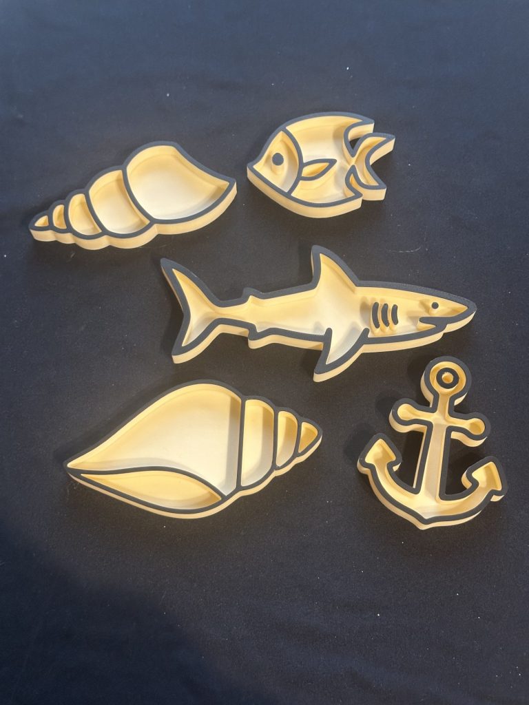 3D Printed Under The Sea Trays - Mini 3D printed under the sea trays great for rice, chick peas or coloured sand trays
