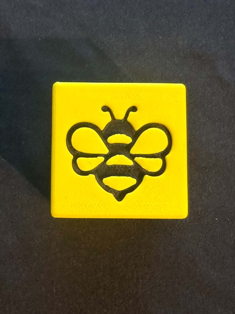 3D printed Bee Stamper Block- great for play dough