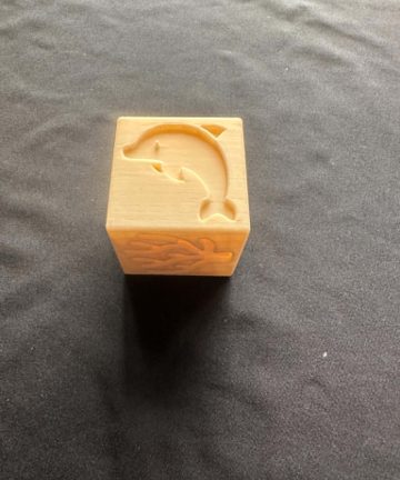 3D printed Ocean Stamper Block- great for play dough - Image 1