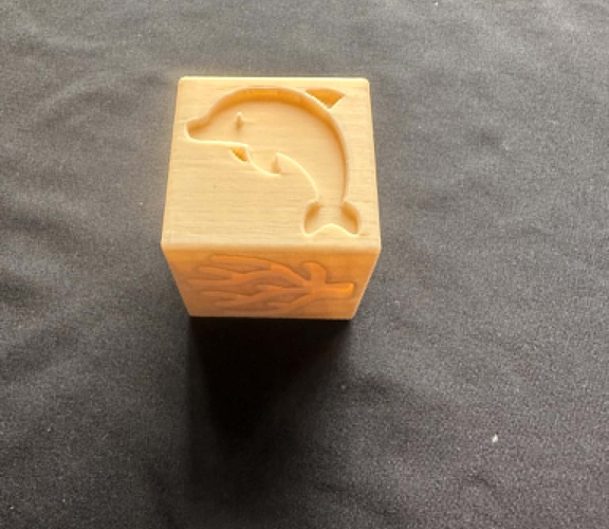 3D printed Ocean Stamper Block- great for play dough