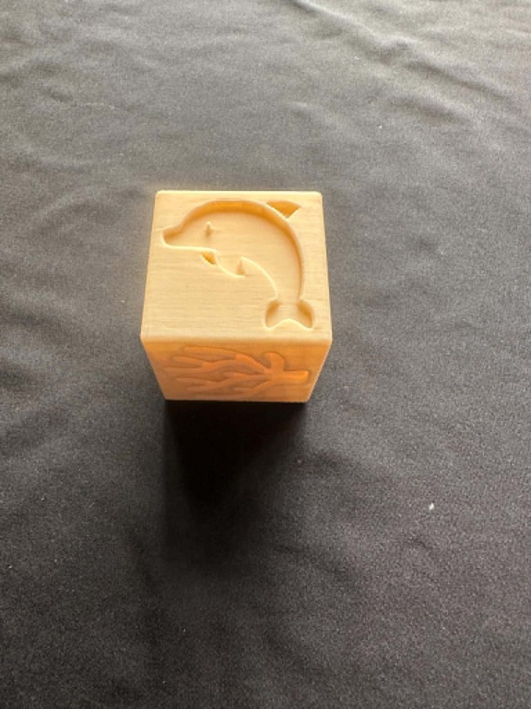 3D printed Ocean Stamper Block- great for play dough