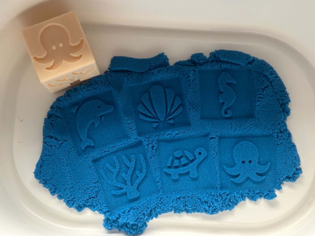 3D printed Ocean Stamper Block- great for play dough