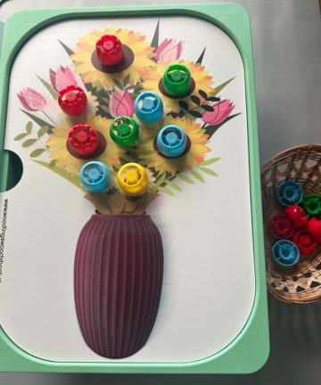 IKEA Flisat Pouch Screw Flowers in Vase activity - Great For Helping Little Hands With Coordination & Dexterity & Spring and summer activities - Image 3