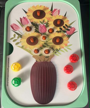 IKEA Flisat Pouch Screw Flowers in Vase activity - Great For Helping Little Hands With Coordination & Dexterity & Spring and summer activities - Image 2