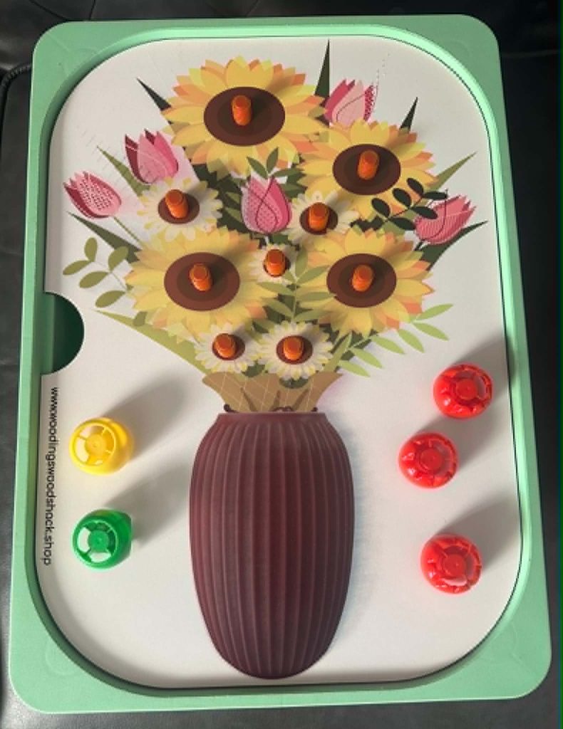IKEA Flisat Pouch Screw Flowers in Vase activity - Great For Helping Little Hands With Coordination & Dexterity & Spring and summer activities