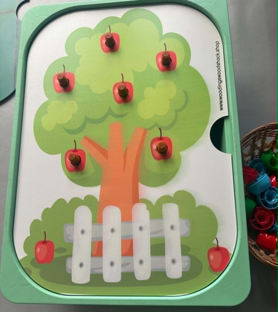 IKEA Flisat Pouch Screw Tree activity - Great For Helping Little Hands With Coordination & Dexterity & Spring and summer activities