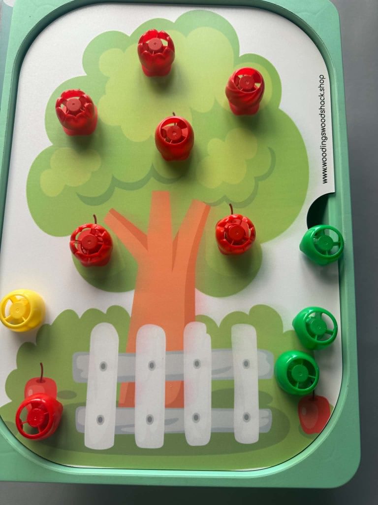 IKEA Flisat Pouch Screw Tree activity - Great For Helping Little Hands With Coordination & Dexterity & Spring and summer activities