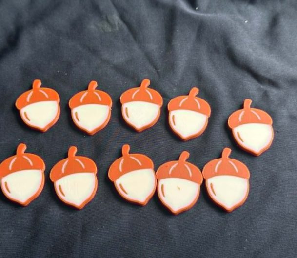 3D Printed Counting Tokens Acorn x10 – These adorable counting tokens are perfect for learning through play