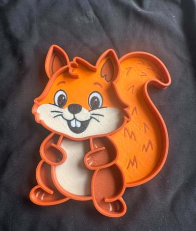 3D Printed Cute Squirrel Tray – Ideal For Sensory Play trays