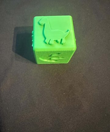 3D printed Dinosaur Stamper Block – great for play dough - Image 1