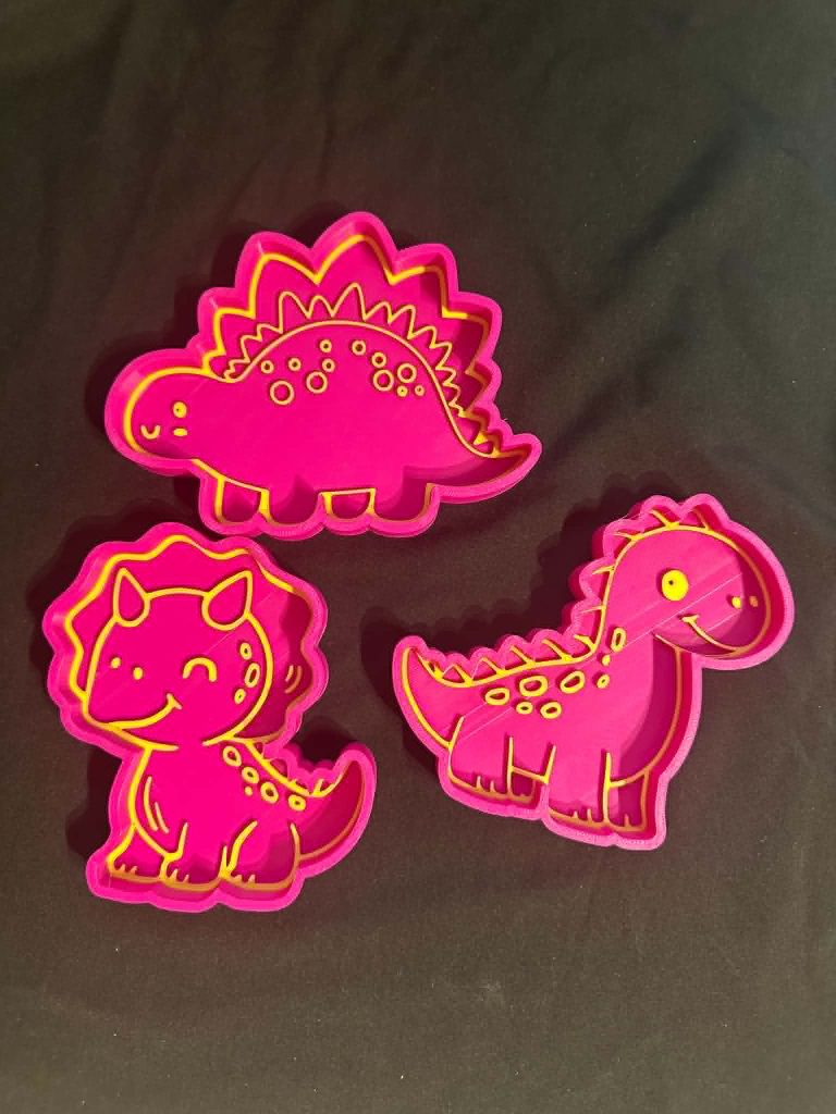 3D printed Dinosaur trays set of 3 - Great for sensory play