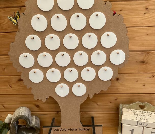 Self Registration Tree – Great for name recognition for school, preschool or childminders