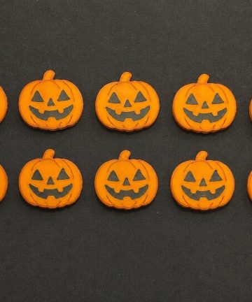 3D Printed Counting Tokens Pumpkins with Face x10