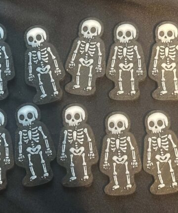 3D Printed Counting Tokens Skeletons x10