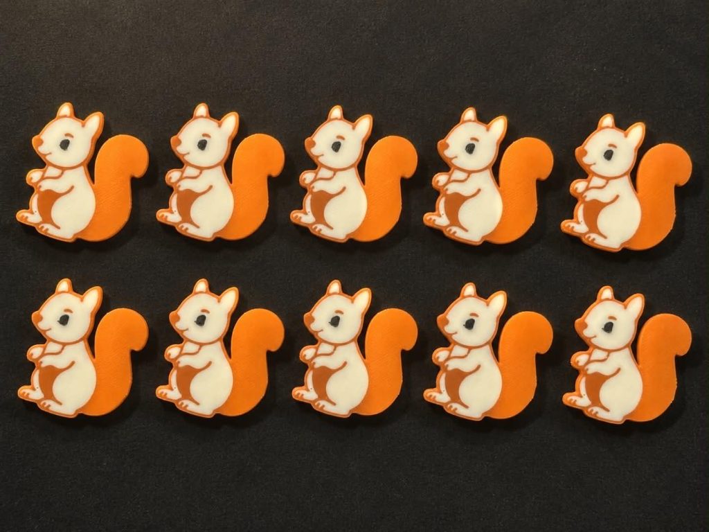 3D Printed Counting Tokens Squirrel x10