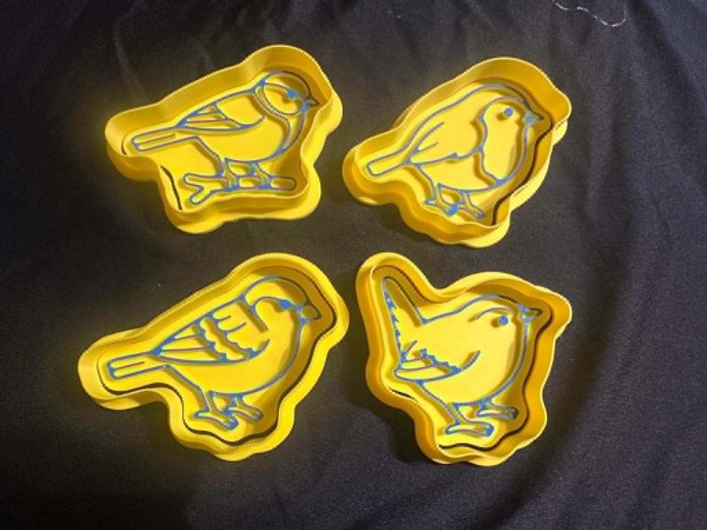 3D Printed Garden Birds Cookie Cutters – Great For Use with Play Dough & Clay, damp sand or cookie