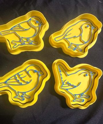 3D Printed Garden Birds Cookie Cutters – Great For Use with Play Dough & Clay, damp sand or cookie