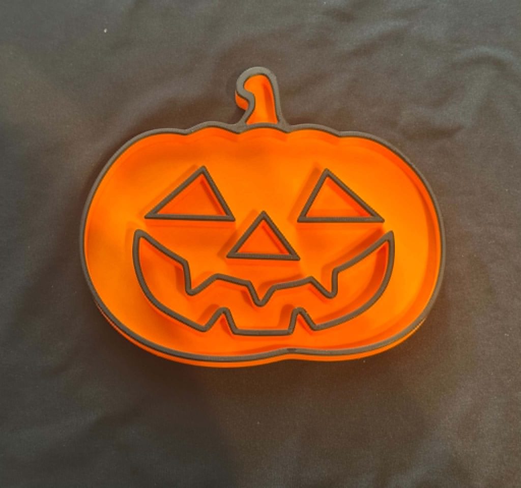 3D Printed Pumpkin Tray with face - Ideal For Sensory Play