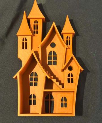 3D Printed Standing Haunted House - great for small world play