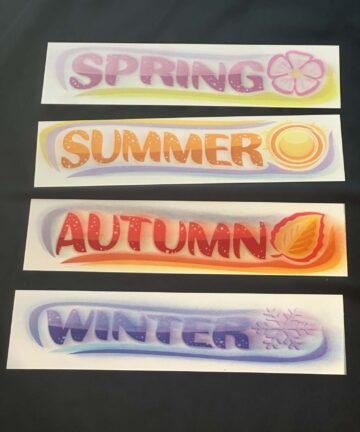 Metal Season Signs set of 4- UV printed
