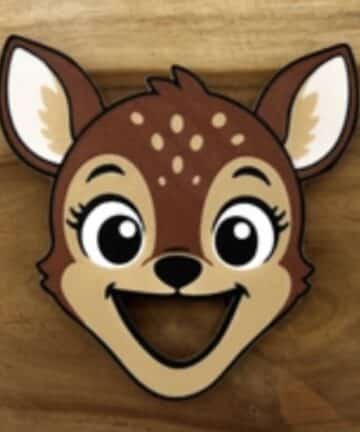 3D Printed Fawn Feeding Face - Great woodland or Christmas activity - Image 1