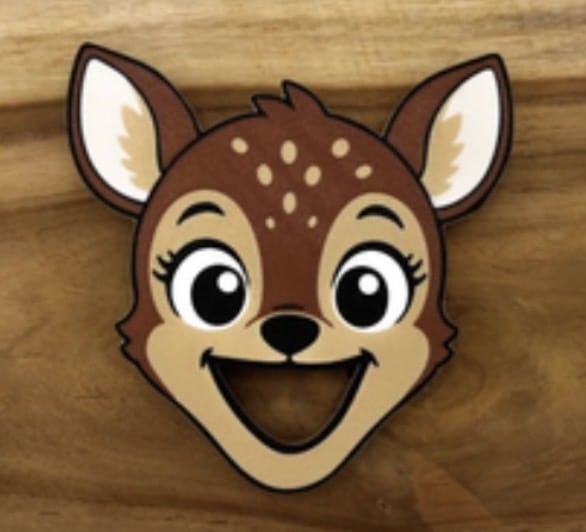 3D Printed Fawn Feeding Face - Great woodland or Christmas activity