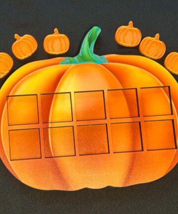 Pumpkin Ten Frame & Tokens - Great to help children visualise numbers up to 10 - Image 2