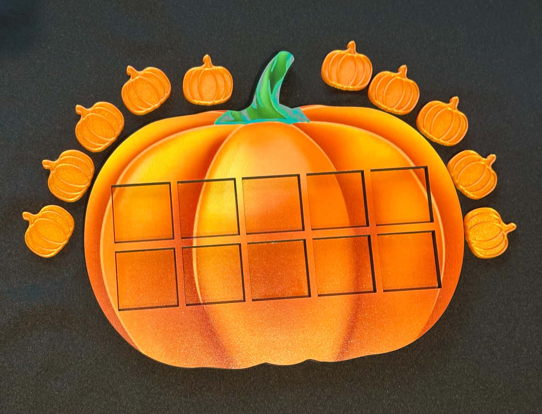 Pumpkin Ten Frame & Tokens - Great to help children visualise numbers up to 10 - Image 2