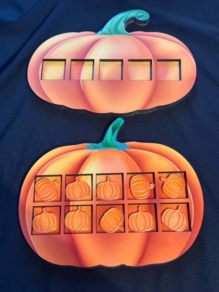 Pumpkin Ten Frame & Tokens - Great to help children visualise numbers up to 10