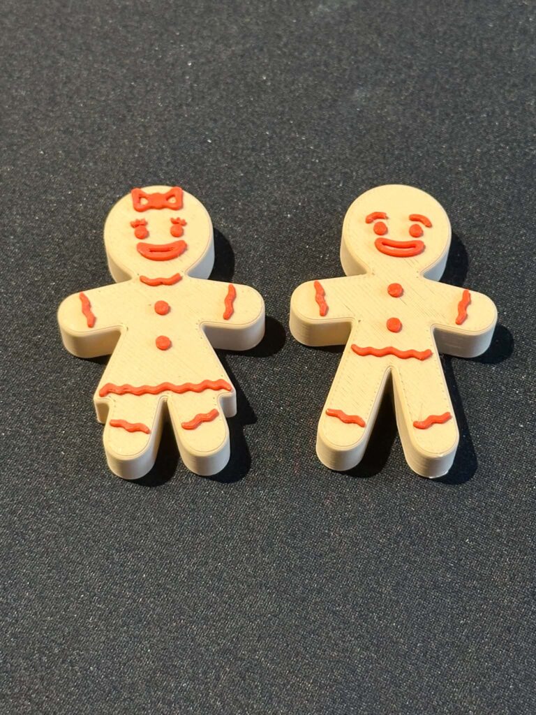 3D Printed Mini Gingerbread Man & Lady figures - great for sensory play trays