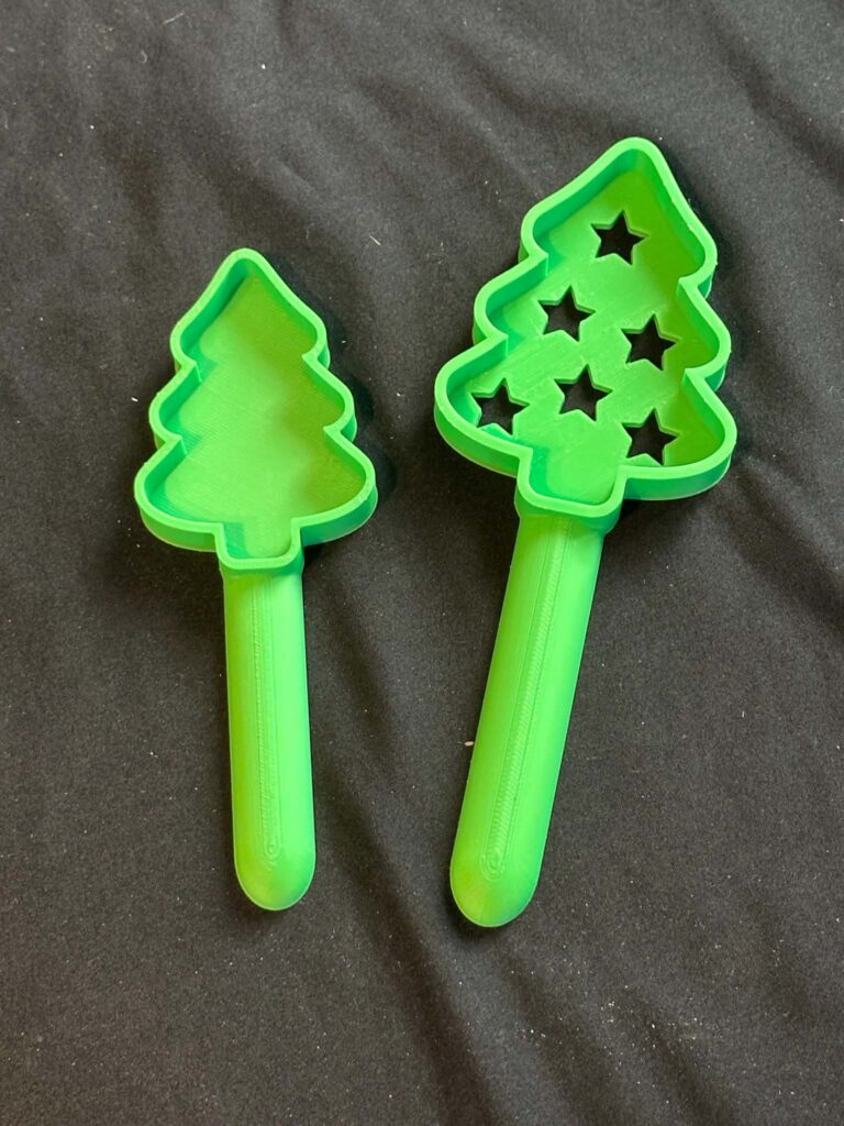 3D Printing Christmas Tree Scoop - Great for sensory play trays
