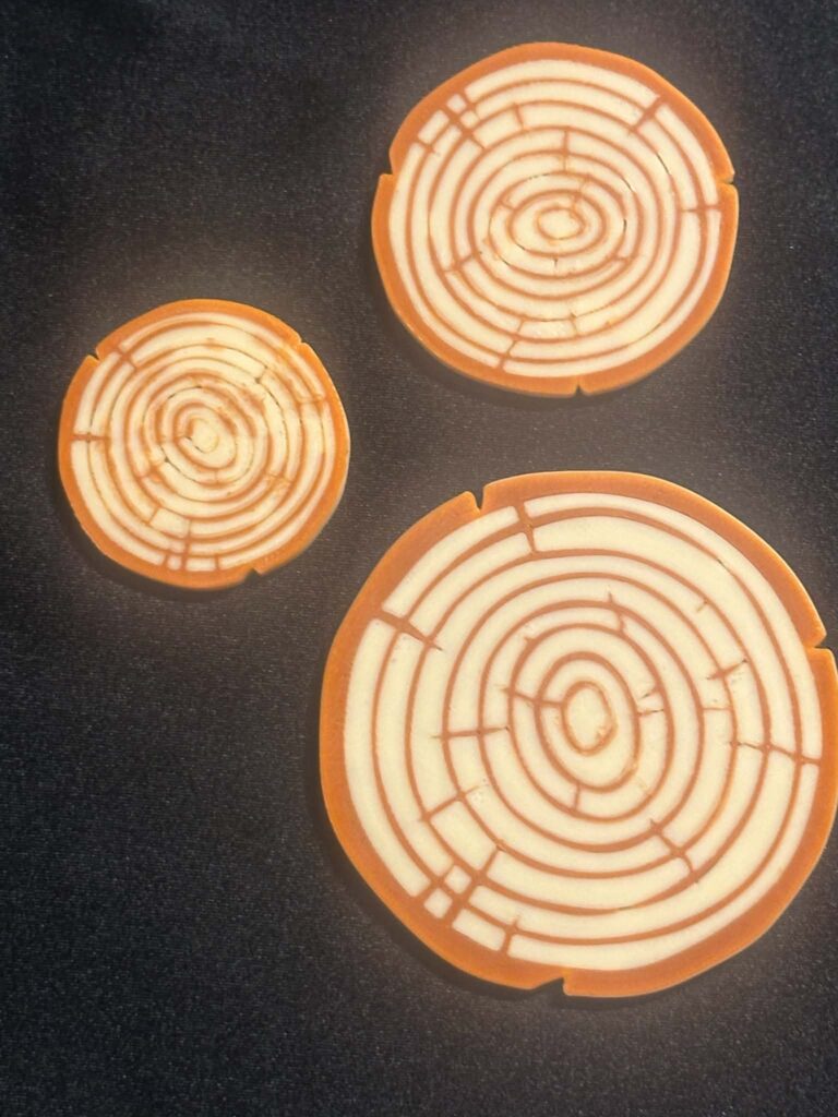 3D printed log Slices set of 3 - Great for sensory or role play