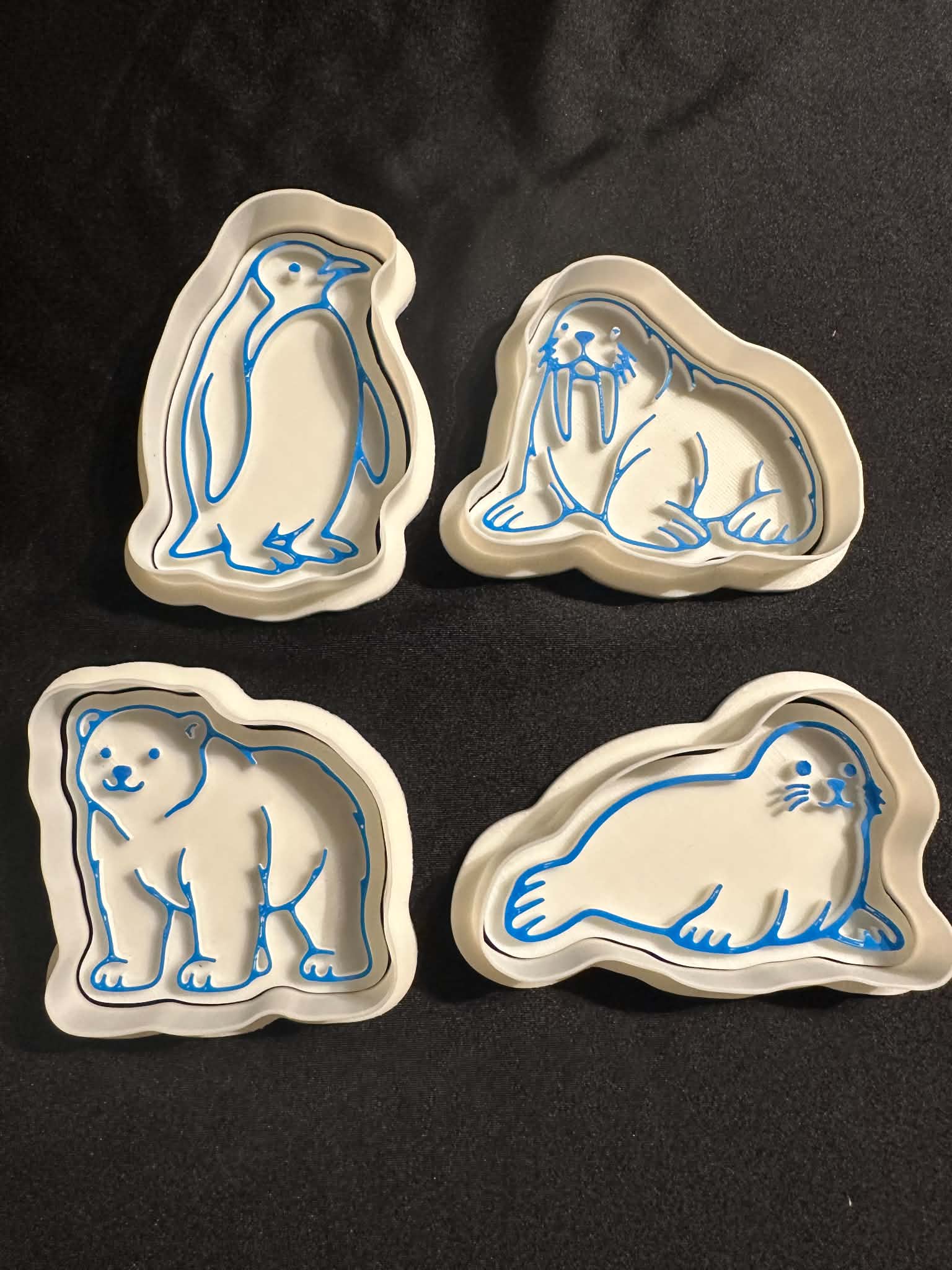Artic Animals Play Dough Cutters & Stamper set-Great for Play Dough or moon sand - Image 1