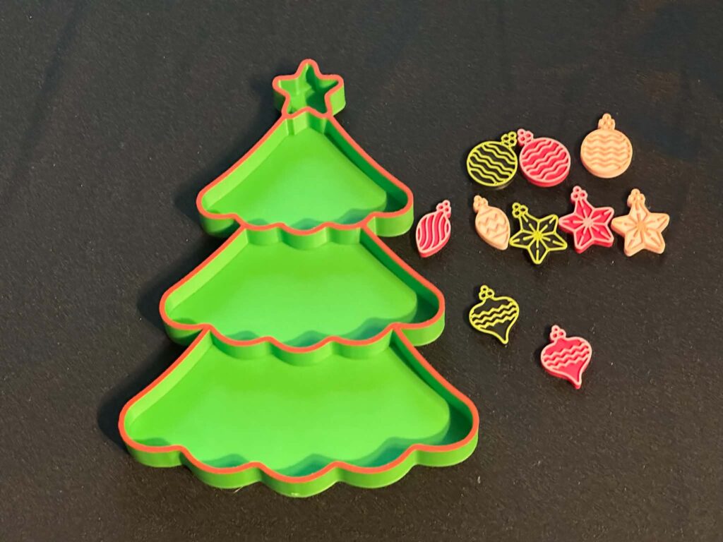 Christmas Tree with Star Sensory play tray 3D printed