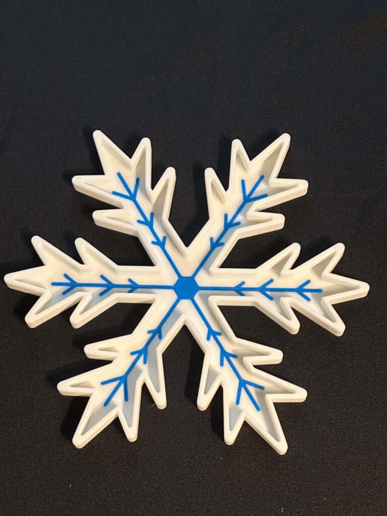Snowflake Sensory play tray 3D printed