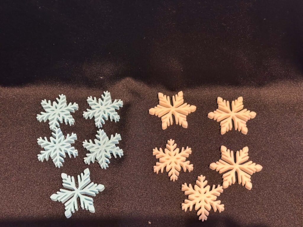 Snowflake Tokens x10 - Great for Sensory play trays