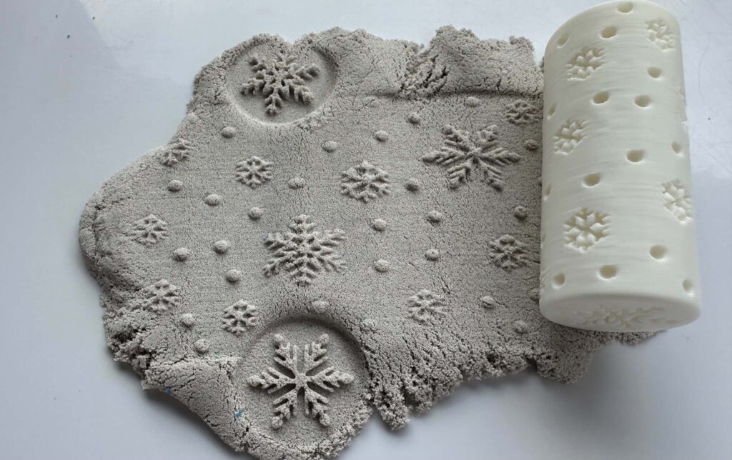 Snowing Play Dough Roller - great for winter activities
