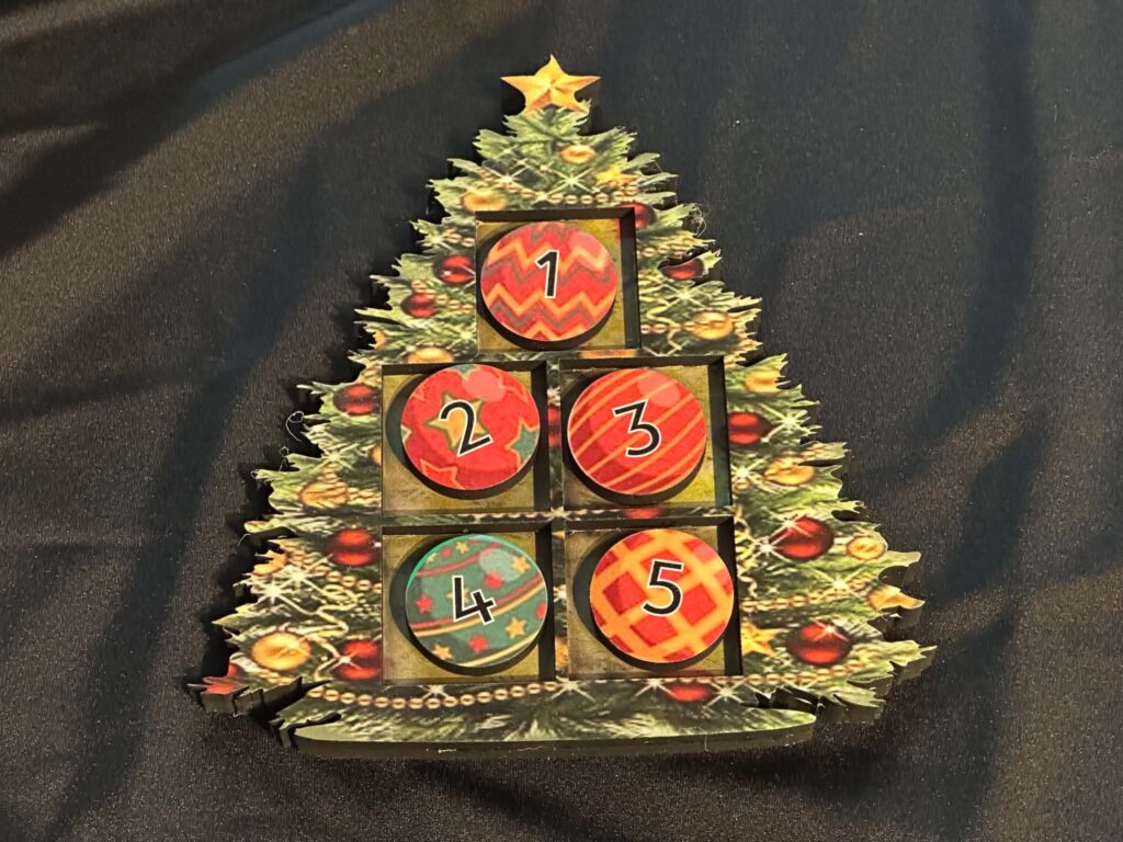 UV Printed Christmas Tree Five Frame and number Baubles