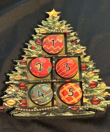 UV Printed Christmas Tree Five Frame and number Baubles