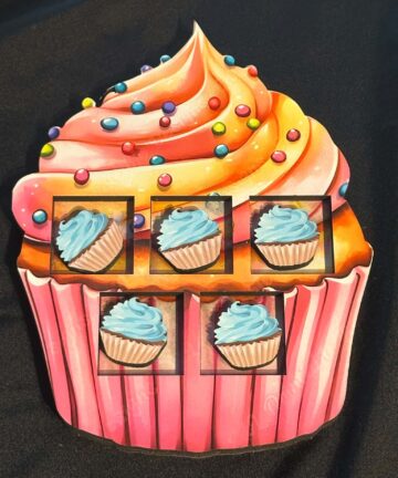 UV Printed Cupcake Five Frame and five Mini cakes