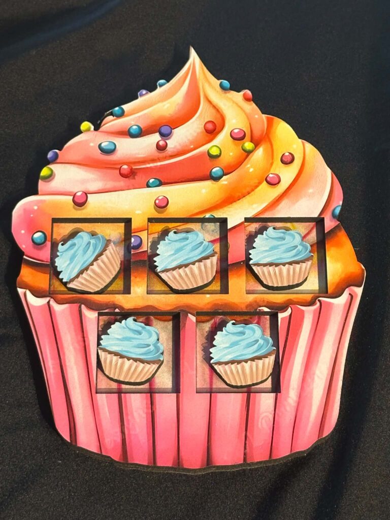 UV Printed Cupcake Five Frame and five Mini cakes